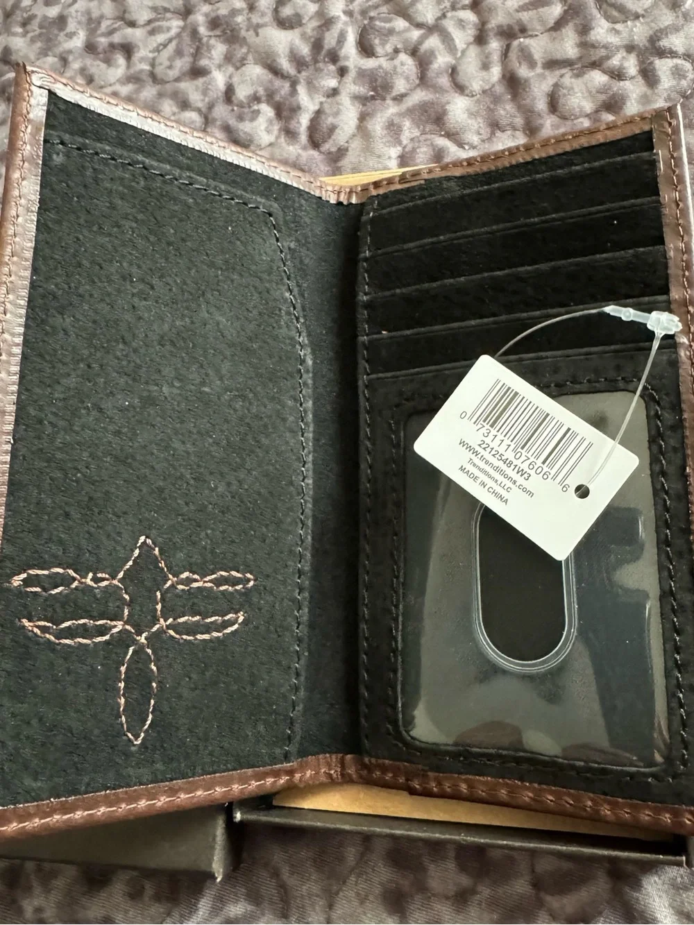 Justin Jr Rodeo Boot Stitch Genuine Leather Wallet